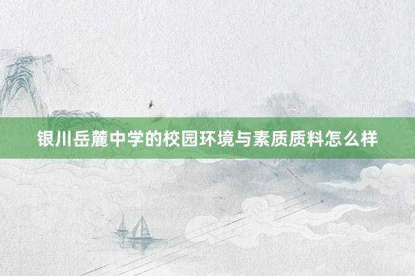 银川岳麓中学的校园环境与素质质料怎么样